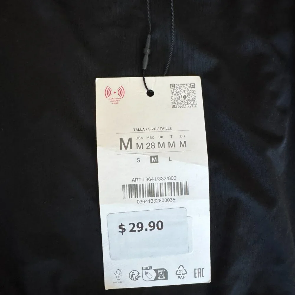 ZARA — Ruched Polyamide Bodysuit - Size M – New with Tags – Black